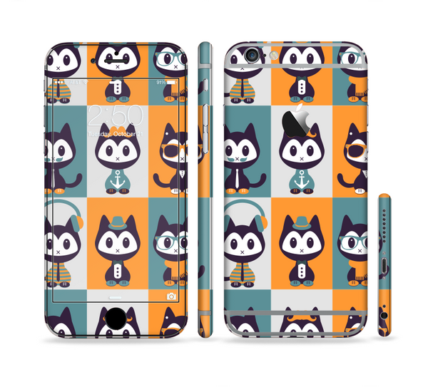 The Retro Cats with Accessories Sectioned Skin Series for the Apple iPhone 6 Plus