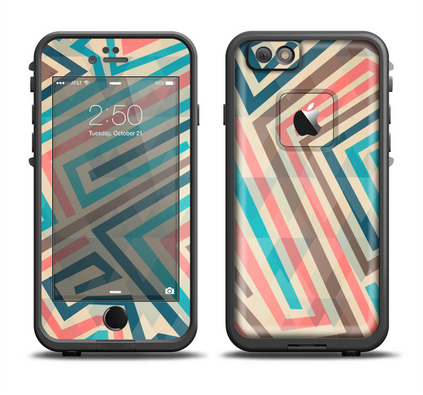 The Retro Colored Maze Pattern Apple iPhone 6 LifeProof Fre Case Skin Set