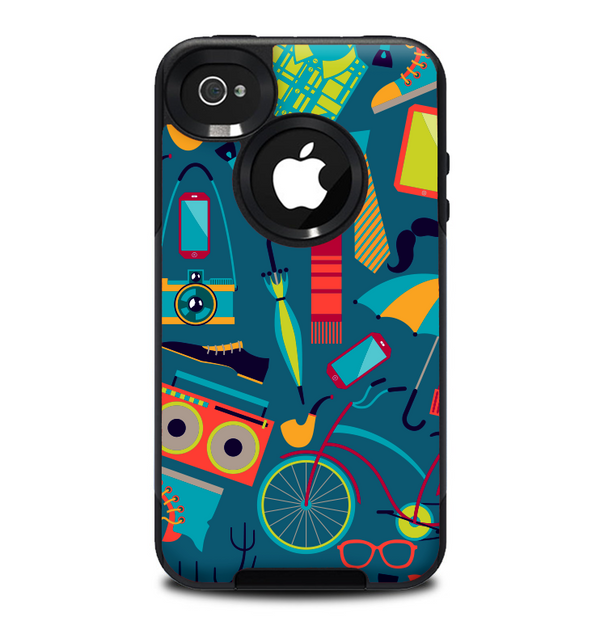 The Retro Colorful Hipster Pattern V2 Skin for the iPhone 4-4s OtterBox Commuter Case