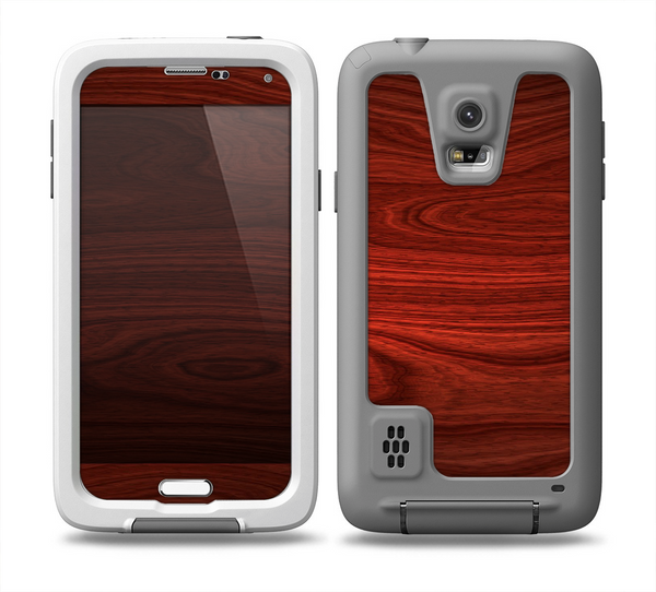 The Rich Red Wood grain Skin Samsung Galaxy S5 frē LifeProof Case