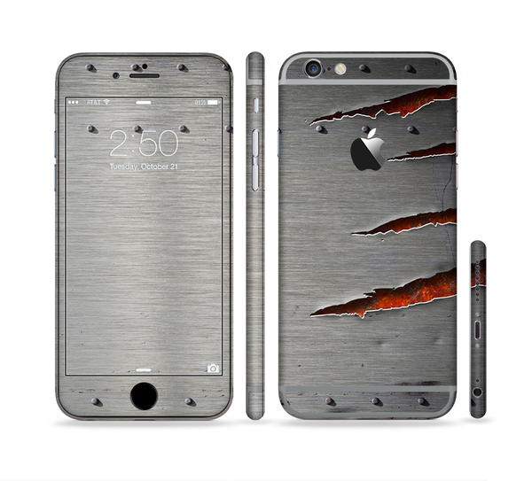 The Ripped Red-Core Metal Sectioned Skin Series for the Apple iPhone 6