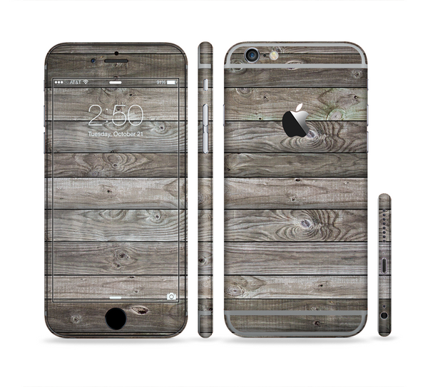 The Rough Wooden Planks V4 Sectioned Skin Series for the Apple iPhone 6