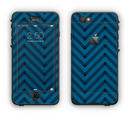 The Royal Blue & Black Sketch Chevron Apple iPhone 6 Plus LifeProof Nuud Case Skin Set