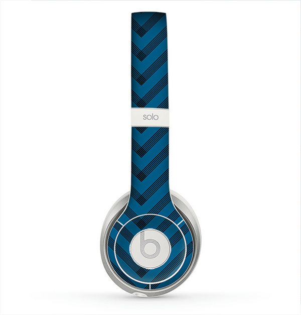 The Royal Blue & Black Sketch Chevron Skin for the Beats by Dre Solo 2 Headphones