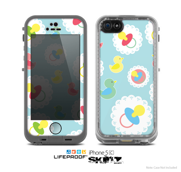 The Rubber Ducky and Blue Skin for the Apple iPhone 5c LifeProof Case