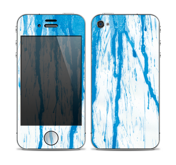 The Running Blue WaterColor Paint Skin for the Apple iPhone 4-4s