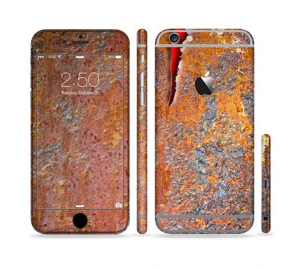 The Rusty Metal with Jagged Edge Sectioned Skin Series for the Apple iPhone 6