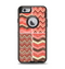 The Scratched Coral & Brown Layered Chevron All Apple iPhone 6 Otterbox Defender Case Skin Set