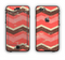 The Scratched Coral & Brown Layered Chevron V1 Apple iPhone 6 Plus LifeProof Nuud Case Skin Set