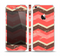 The Scratched Coral & Brown Layered Chevron V1 Skin Set for the Apple iPhone 5