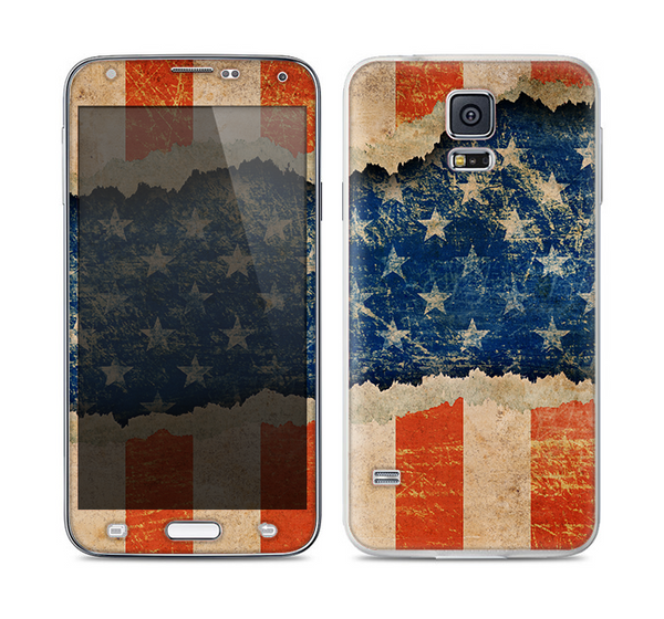 The Scratched Surface Peeled American Flag Skin For the Samsung Galaxy S5