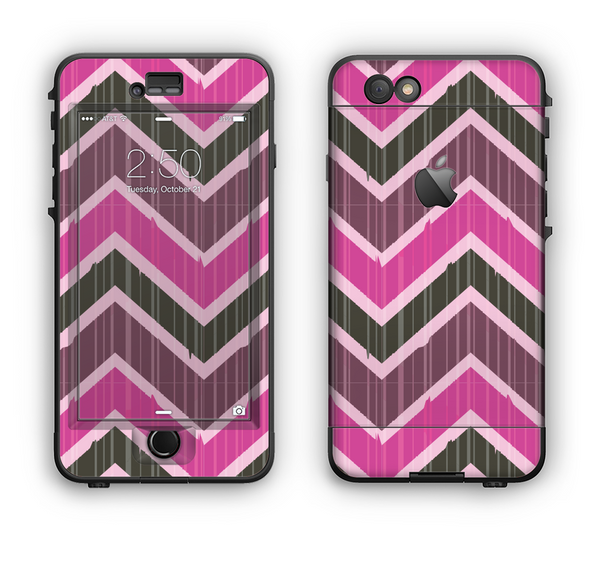 The Scratched Vintage Chevron Surface Apple iPhone 6 Plus LifeProof Nuud Case Skin Set