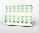 The Scratched Vintage Green Hearts Skin Set for the Apple MacBook Air 13"