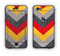 The Scratched Yellow & Red Accented Chevron Pattern V3 Apple iPhone 6 Plus LifeProof Nuud Case Skin Set