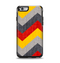 The Scratched Yellow & Red Accented Chevron Pattern V3 Apple iPhone 6 Otterbox Symmetry Case Skin Set