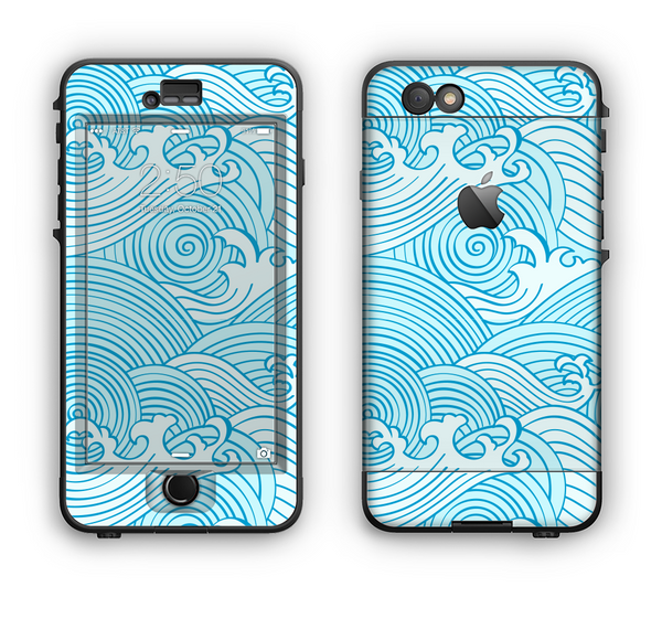 The Seamless Blue Waves Apple iPhone 6 Plus LifeProof Nuud Case Skin Set