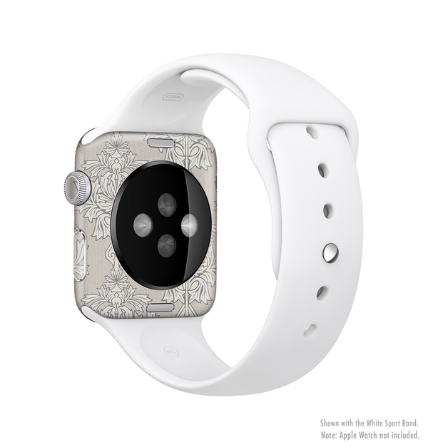 The Seamless Tan Floral Pattern Full-Body Skin Kit for the Apple Watch