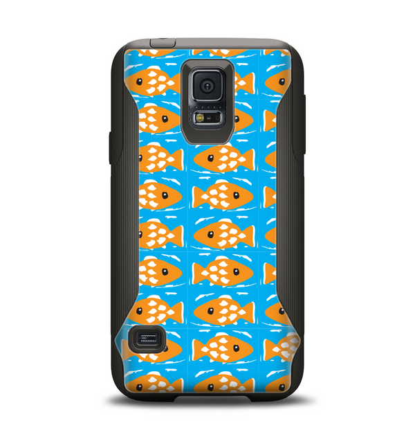 The Seamless Vector Gold Fish Samsung Galaxy S5 Otterbox Commuter Case Skin Set