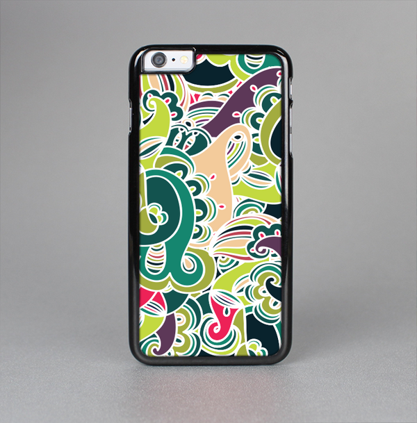 The Shades of Green Swirl Pattern V32 Skin-Sert for the Apple iPhone 6 Skin-Sert Case