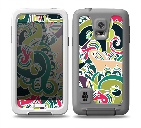The Shades of Green Swirl Pattern V32 Skin Samsung Galaxy S5 frē LifeProof Case