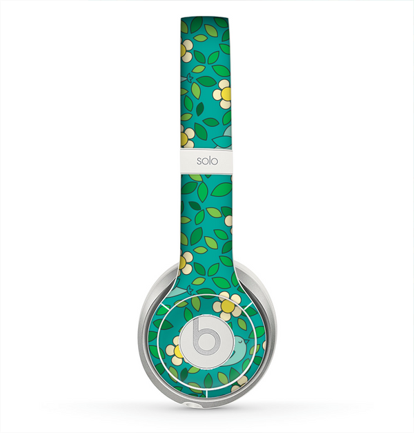 The Shades of Green Vector Flower-Bed Skin for the Beats by Dre Solo 2 Headphones