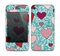 The Sharded Hearts On Teal Skin for the Apple iPhone 4-4s