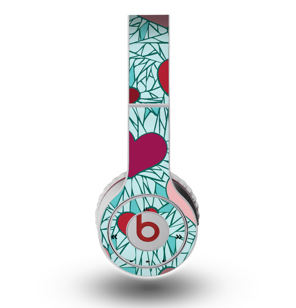 The Sharded Hearts On Teal Skin for the Original Beats by Dre Wireless Headphones