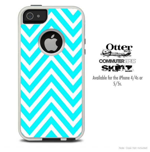 The Sharp Blue Chevron Skin For The iPhone 4-4s or 5-5s Otterbox Commuter Case