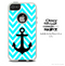 The Sharp Blue Chevron with Black Anchor Skin For The iPhone 4-4s or 5-5s Otterbox Commuter Case