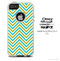 The Sharp Gold & Blue Chevron Pattern Skin For The iPhone 4-4s or 5-5s Otterbox Commuter Case