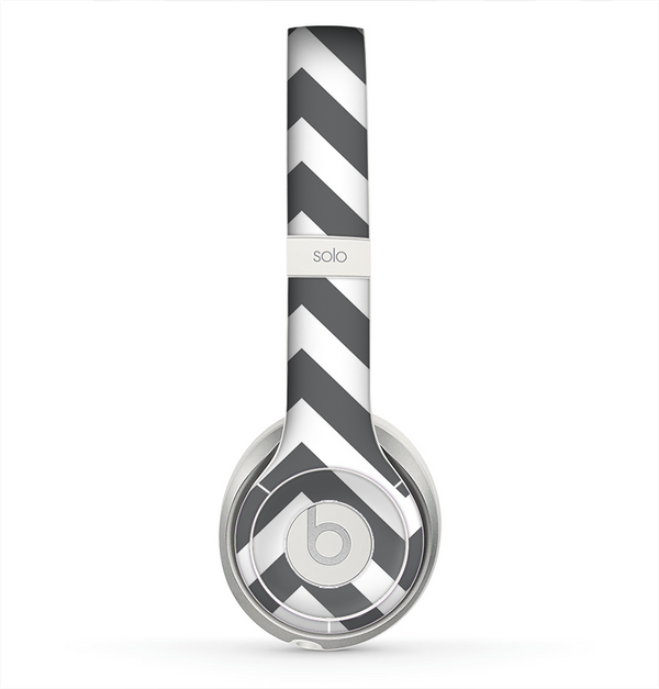 The Sharp Gray & White Chevron Pattern Skin for the Beats by Dre Solo 2 Headphones