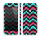 The Sharp Pink & Teal Chevron Pattern Skin Set for the Apple iPhone 5