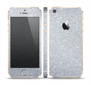 The Silver Sparkly Glitter Ultra Metallic Skin Set for the Apple iPhone 5s