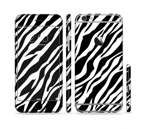 The Simple Vector Zebra Animal Print Sectioned Skin Series for the Apple iPhone 6 Plus