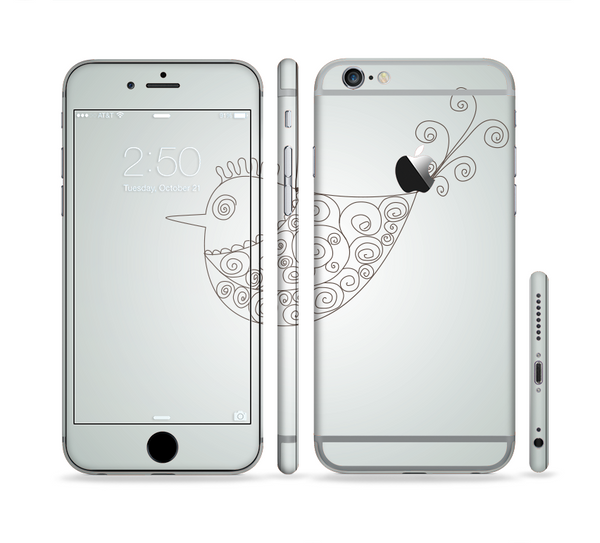 The Simple Vintage Bird on a String Sectioned Skin Series for the Apple iPhone 6 Plus