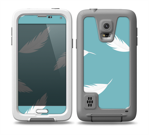 The Simple White Feathered Blue Skin Samsung Galaxy S5 frē LifeProof Case