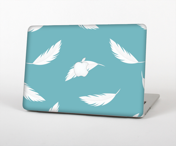 The Simple White Feathered Blue Skin Set for the Apple MacBook Air 13"