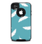 The Simple White Feathered Blue Skin for the iPhone 4-4s OtterBox Commuter Case