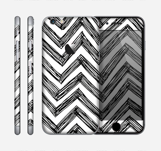 The Sketch Black Chevron Skin for the Apple iPhone 6