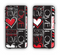 The Sketch Love Heart Collage Apple iPhone 6 Plus LifeProof Nuud Case Skin Set