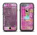 The Sketched Pink Word Surface Apple iPhone 6 LifeProof Fre Case Skin Set