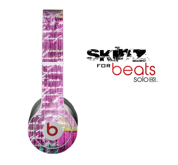 The Sketched Pink Word Surface Skin for the Beats by Dre Solo-Solo HD Headphones