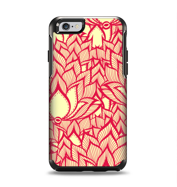 The Sketched Red and Yellow Flowers Apple iPhone 6 Otterbox Symmetry Case Skin Set
