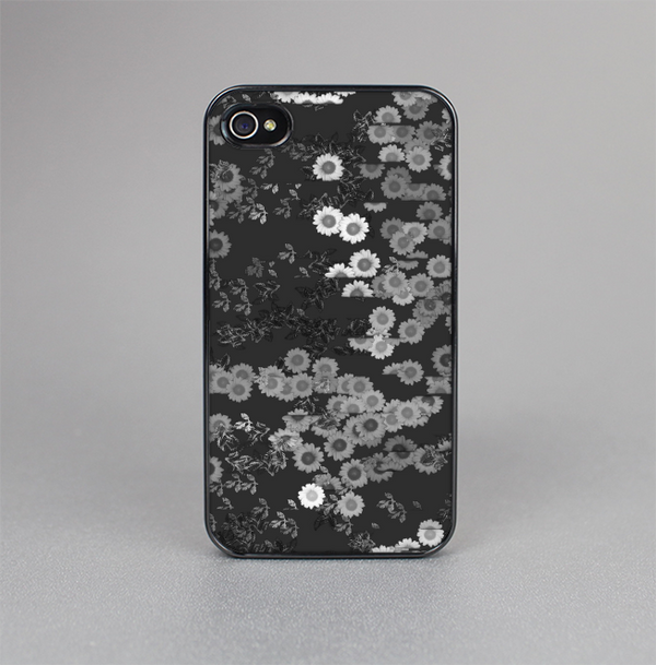 The Small Black and White Flower Sprouts Skin-Sert for the Apple iPhone 4-4s Skin-Sert Case
