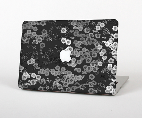 The Small Black and White Flower Sprouts Skin Set for the Apple MacBook Air 13"