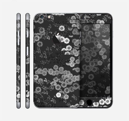 The Small Black and White Flower Sprouts Skin for the Apple iPhone 6 Plus