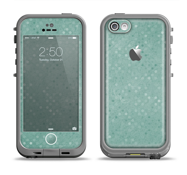 The Small Green Polkadotted Surface Apple iPhone 5c LifeProof Fre Case Skin Set