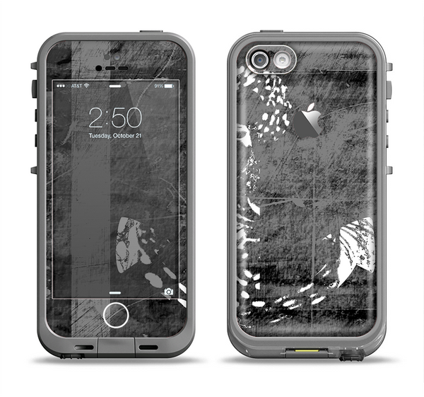 The Smudged White and Black Anchor Pattern Apple iPhone 5c LifeProof Fre Case Skin Set