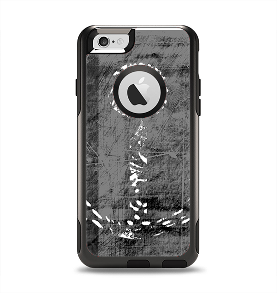 The Smudged White and Black Anchor Pattern Apple iPhone 6 Otterbox Commuter Case Skin Set