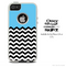 The Solid Blue and Chevron Pattern Skin For The iPhone 4-4s or 5-5s Otterbox Commuter Case